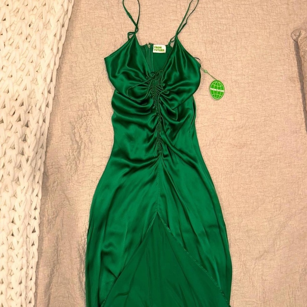 From Future emerald green maxi dress with slit